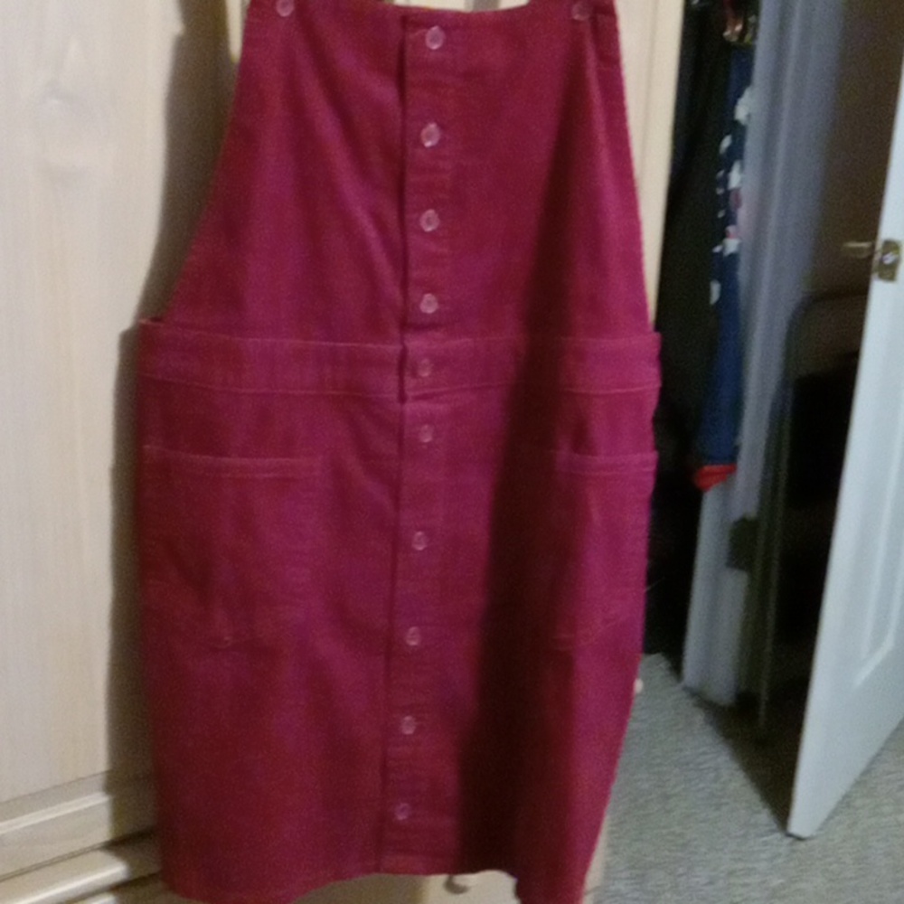 Burgandy corduroy dress